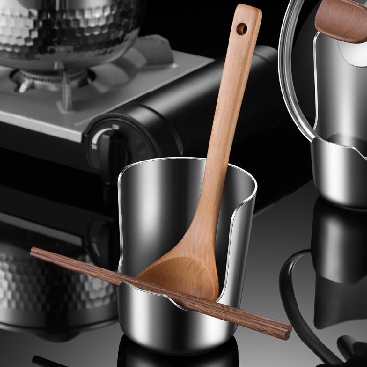 Stainless Steel Pot Lid Holder and Spoon Rest, Freestanding Kitchen Countertops Utensils Stand Tray for Meal Preps, Cooking, and Daily Counter Use