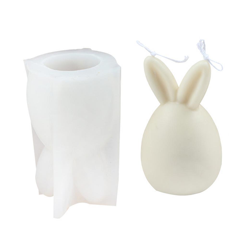 3D Rabbit Egg Mold Silicone Candle Mold for Making Fondant Cake Soap Holiday Decorations