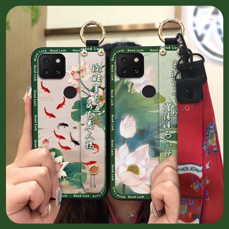 Anti-knock Lanyard Phone Case For TCL T-Mobile Revvl 5G Fashion Protective Phone Holder Ring Wrist Strap Chinese style