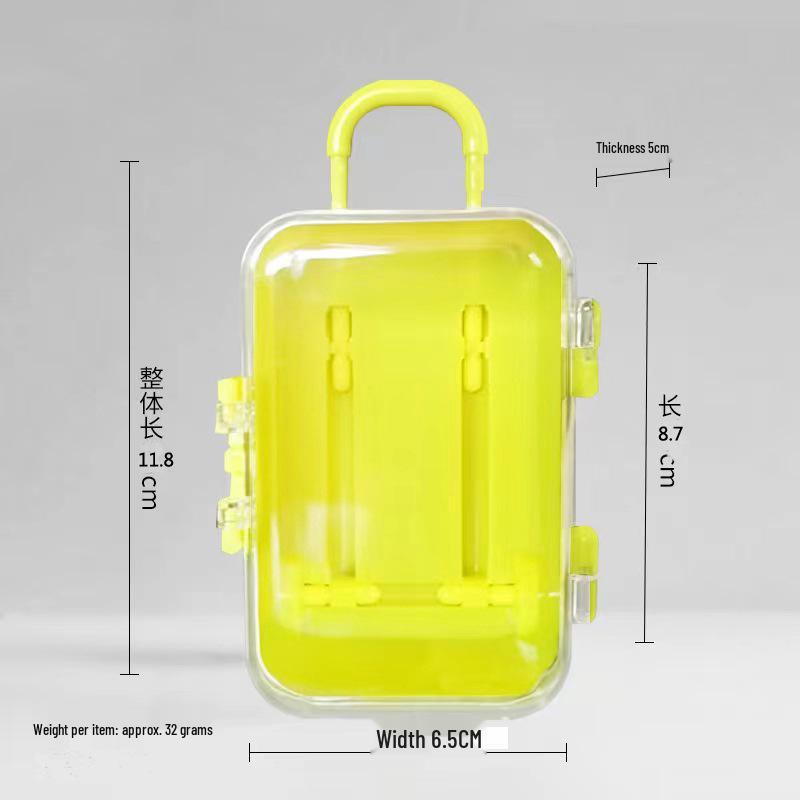 Cute Cartoon Number Jewelry Trolley Case: Transparent, Retractable Mini Storage Box