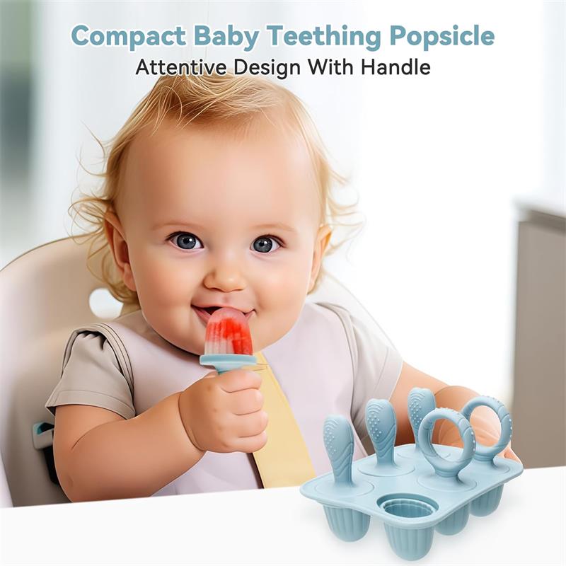 Mini Silicone Ice Lolly Mould for Baby with Teething Sticks for Kids Little Hands, BPA Free Safe Toddler Design Children Small Popsicle Mold
