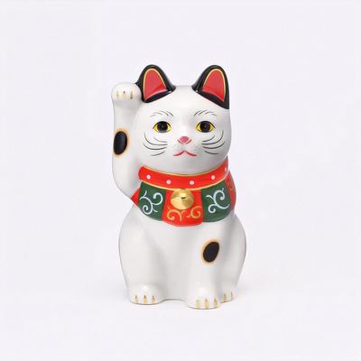 Yakushi Kiln Maneki-neko (Klein) Arabeske (mit Viel Glück Sticker)