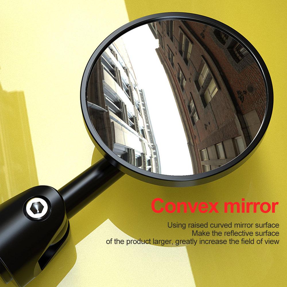 2pcs Motorcycle Rear View Mirrors Round 7/8" Handle Bar End Foldable Adjustable for Bicycle Bike Riding Cycling Mirror