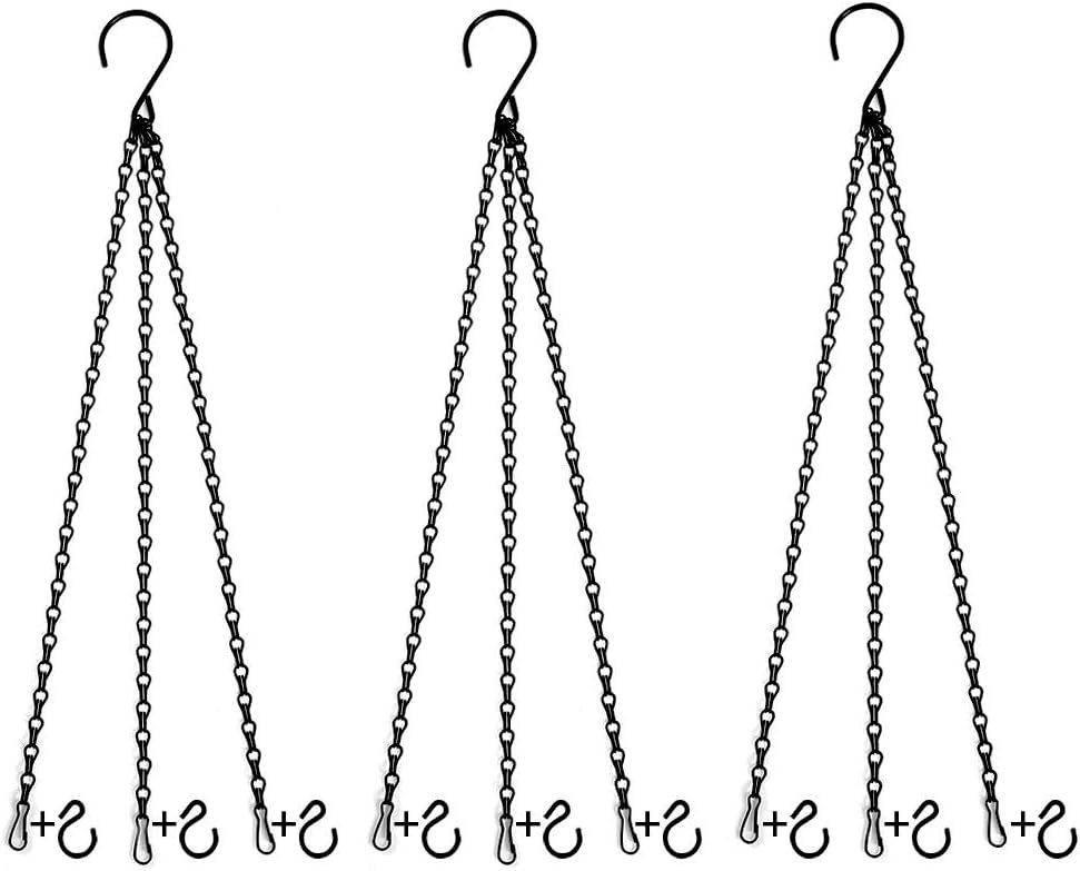 Black 23-Inch Hanging Chain Strap for Flower Pots, Bird Feeders, and Lanterns