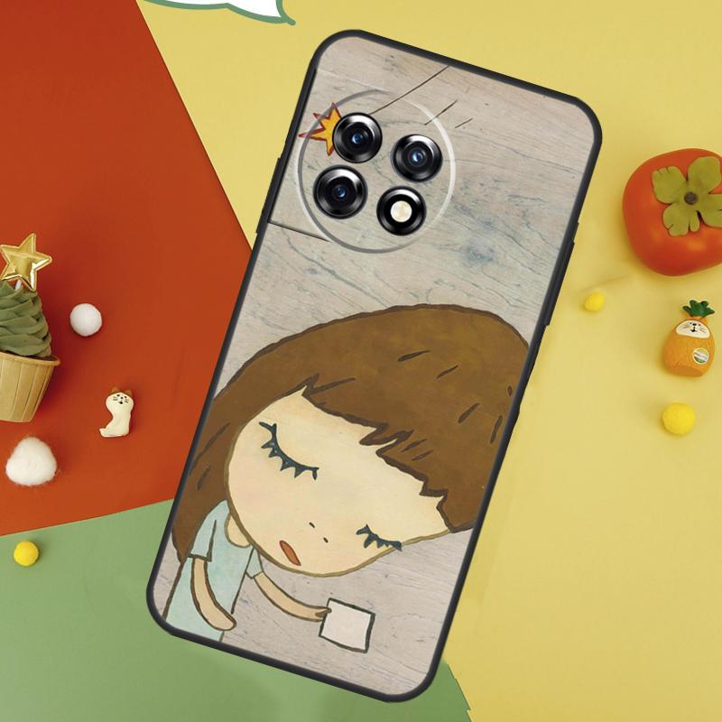 Cartoon Aesthetic Yoshitomo Nara Back Case For OnePlus 15 13R 13 13T 12 12R 11 10 10T 8T Nord CE 5 2 3 4 Lite N20 N30 Cover