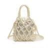 Damen-Einschultertasche Fertigprodukt - Handgewebte Handtasche mit Kettenriemen - Damen-Tasche