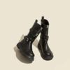 Fashion Retro Western Denim Mid-calf Boots for Women Designer Platform Ladies Shoes Fashion Soft-soled  Autumn Winter Ankle Boots Female