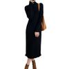 Semi-turtleneck Fringed Sweater Skirt Women's Autumn and Winter Elegant Long New Knee-length Knitted Primer Dress