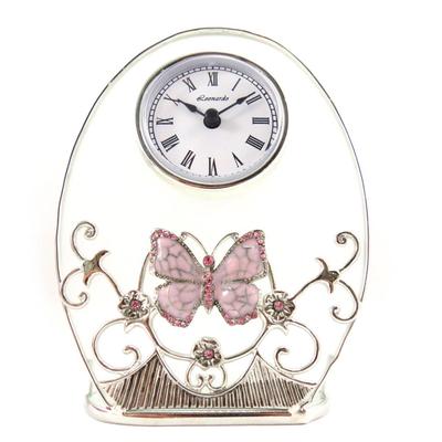 [J7073] - Pink 'Silk Butterfly' Clock