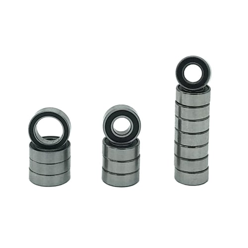 16-Piece RC Ball Bearing Kit (5x10x4mm, 5x11x4mm, 8x12x3.5mm) with Rubber Seals for Tamiya TT-02 TT02 1/10 RC Parts
