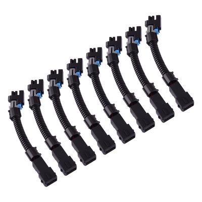 8Pcs Black Fuel Injector Connector Adapter Plastic Fit for EV1 To EV6/EV14 USCAR LS1 LS2 LS3 LT1