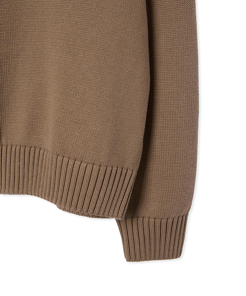 Hooves Cotton Trucker Knit Cardigan [Beige]