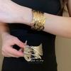 Exaggerated Metal Leaf Open Bracelet for Women, Fashionable, Elegant, Wide Version, Unique and Versatile Jewelry
