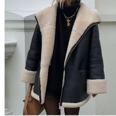 Autumn and Winter Large Size Fashion Warm Lamb Wool Coat Loose Fur One-piece Coat