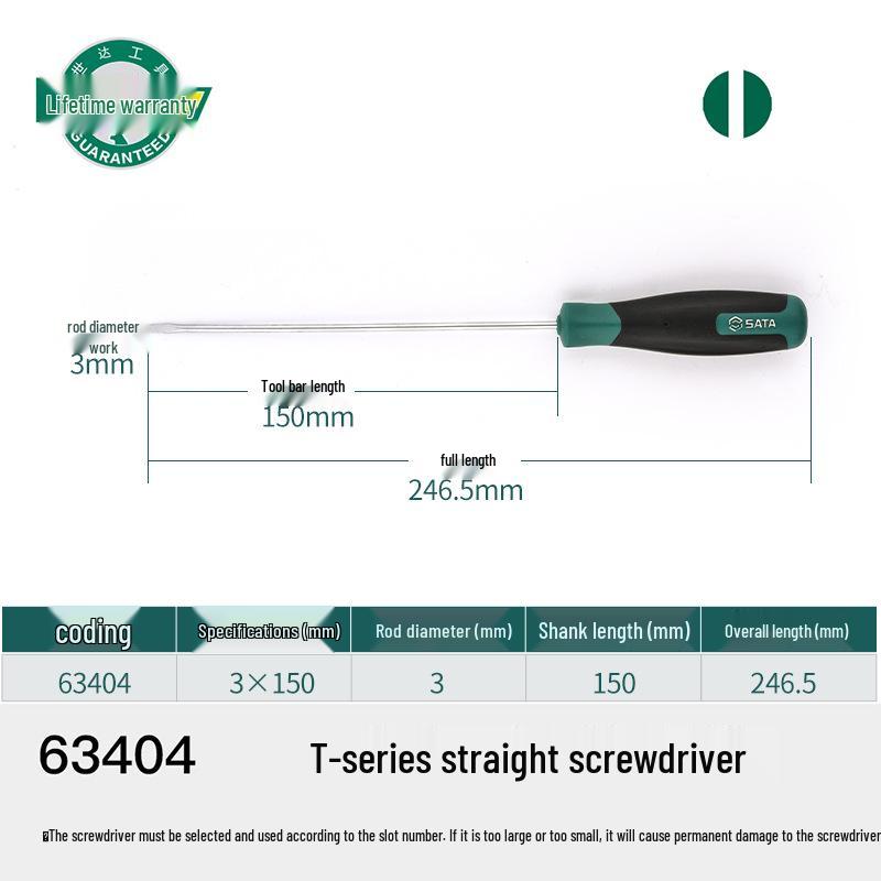 Sata T-Series Flathead Screwdriver (63402-63417) Tool