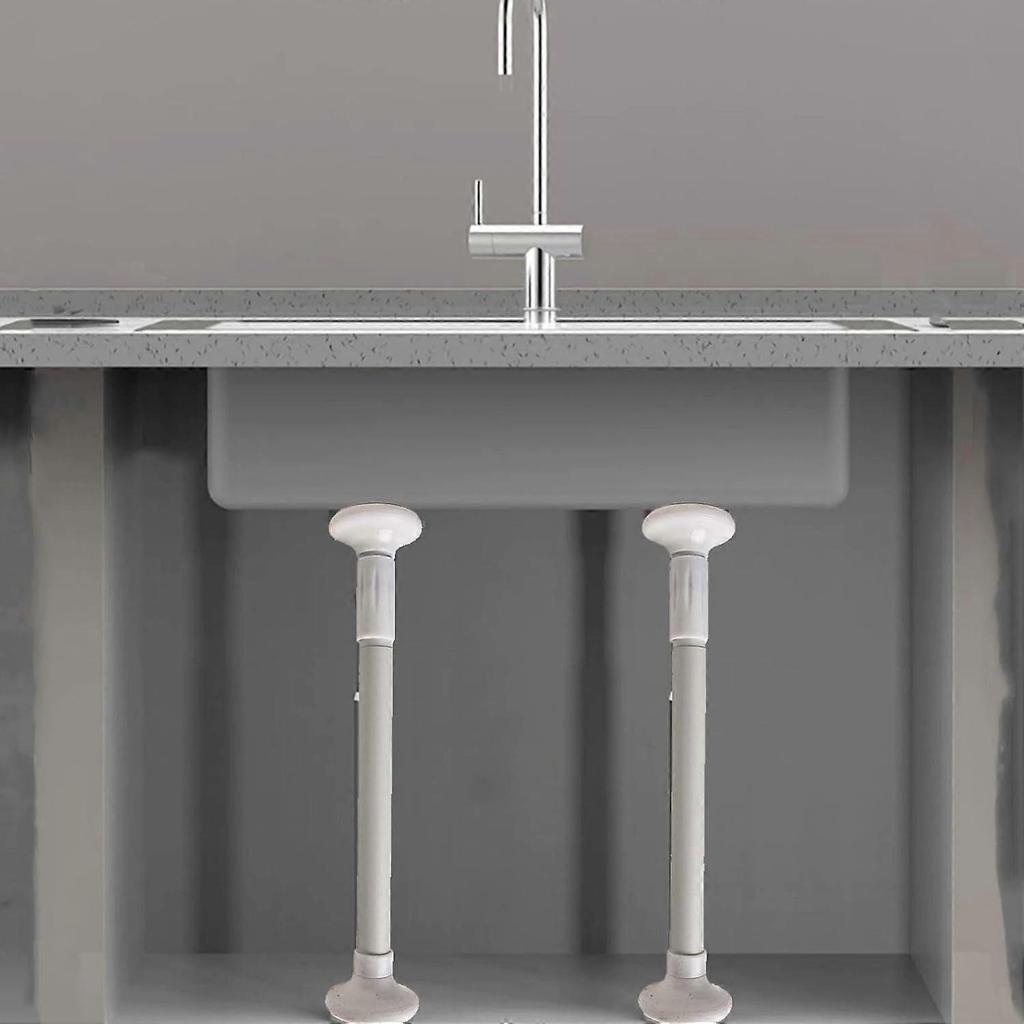 Pièces Jambes de support pour évier de cuisine en acier inoxydable - Hauteur d'installation réglable - Pour évier simple et double (35-50cm, Blanc)