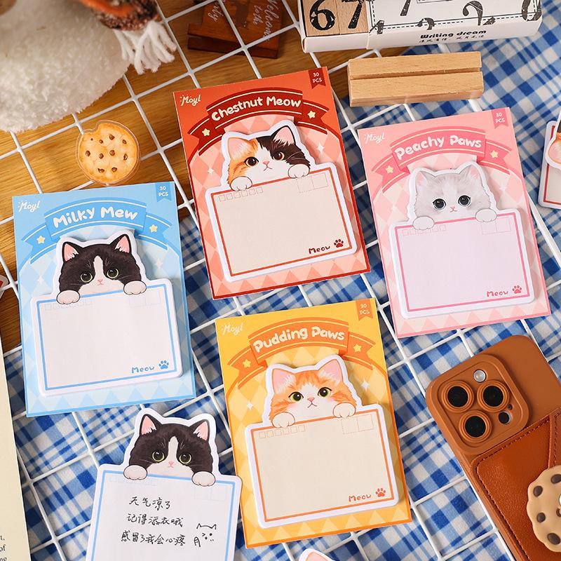 Sweet Cat Food Light Gift Sticky Note Cartoon Fun High Value Special Shaped N Times Lovely Sticker Student Message Paper Kawai