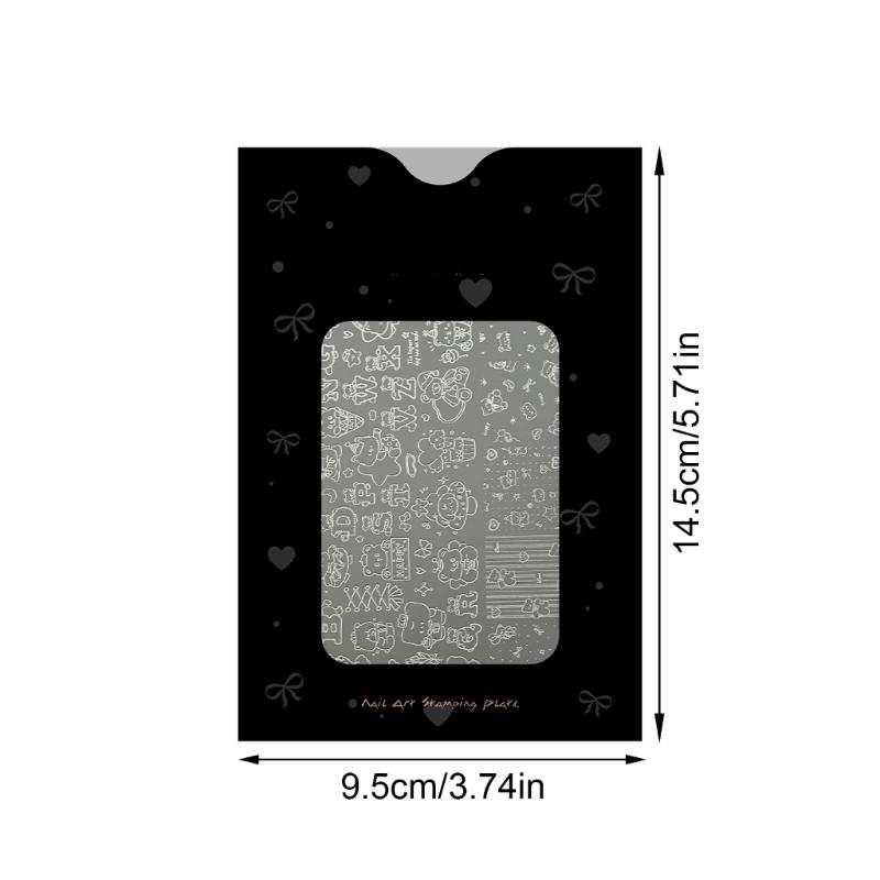 Sturdy Stainless Steel Nails Stamp Plate with Detailed Pattern for Home Nails Designs Applications