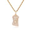 Avatar Pendant, European and American Hip Hop Copper Inlaid Zircon Personalized Men's Necklace, Human Face Avatar Pendant Chain.