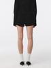 KIJUN Frill Jersey Shorts Black Ivory