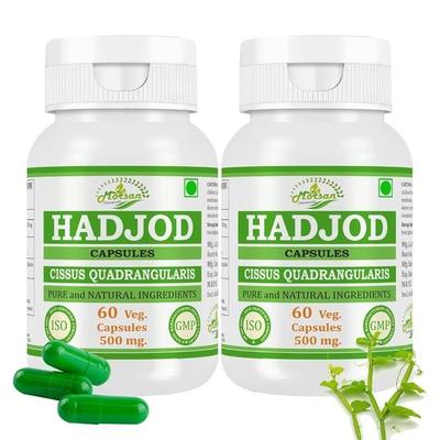 Morsan Nutraveda Hadjod (Cissus Quadrangularis, Harjor) Ekstrakt w kapsułkach | 60 x 500 mg Kapsułki wegetariańskie | Wspiera naturalne leczenie (Pakiet 2)