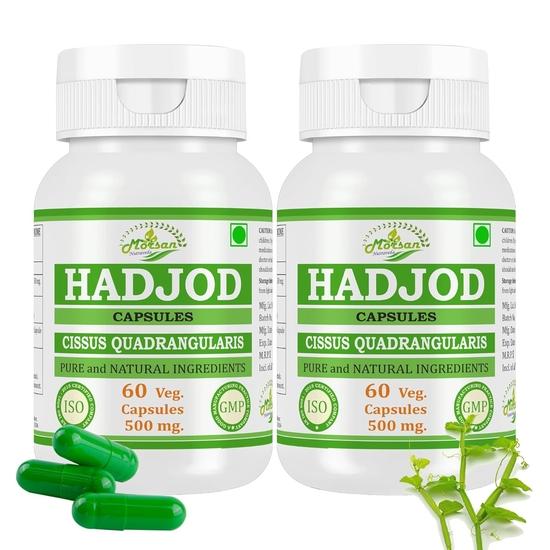 Morsan Nutraveda Hadjod (Cissus Quadrangularis, Harjor) Extract Capsule | 60 x 500 mg Veg Capsules | Supports Natural Healing (Pack of 2)
