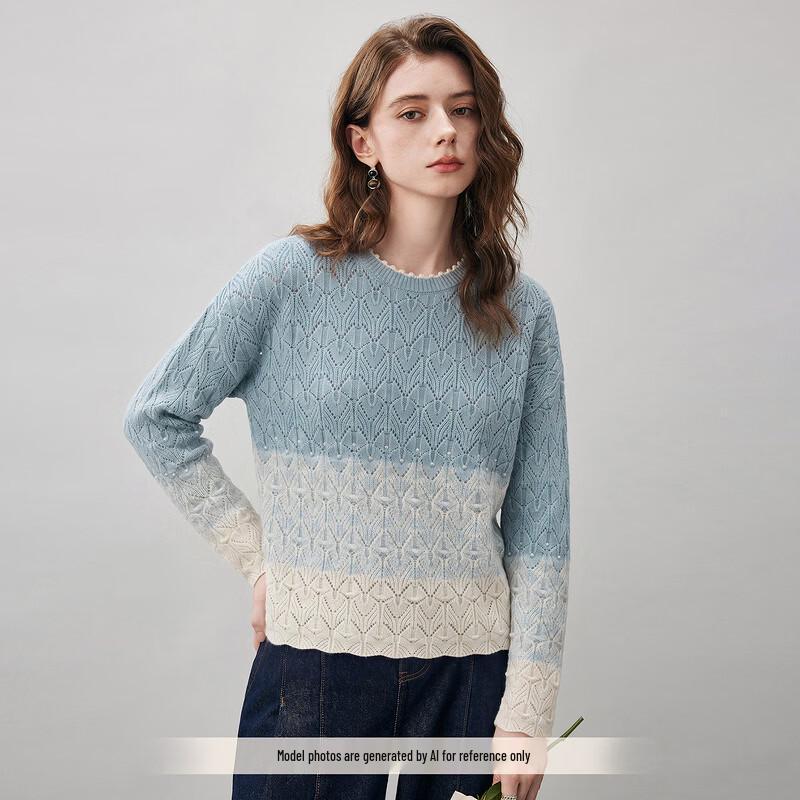 Komom Boca Women's Lace Round Neck Wool Sweater