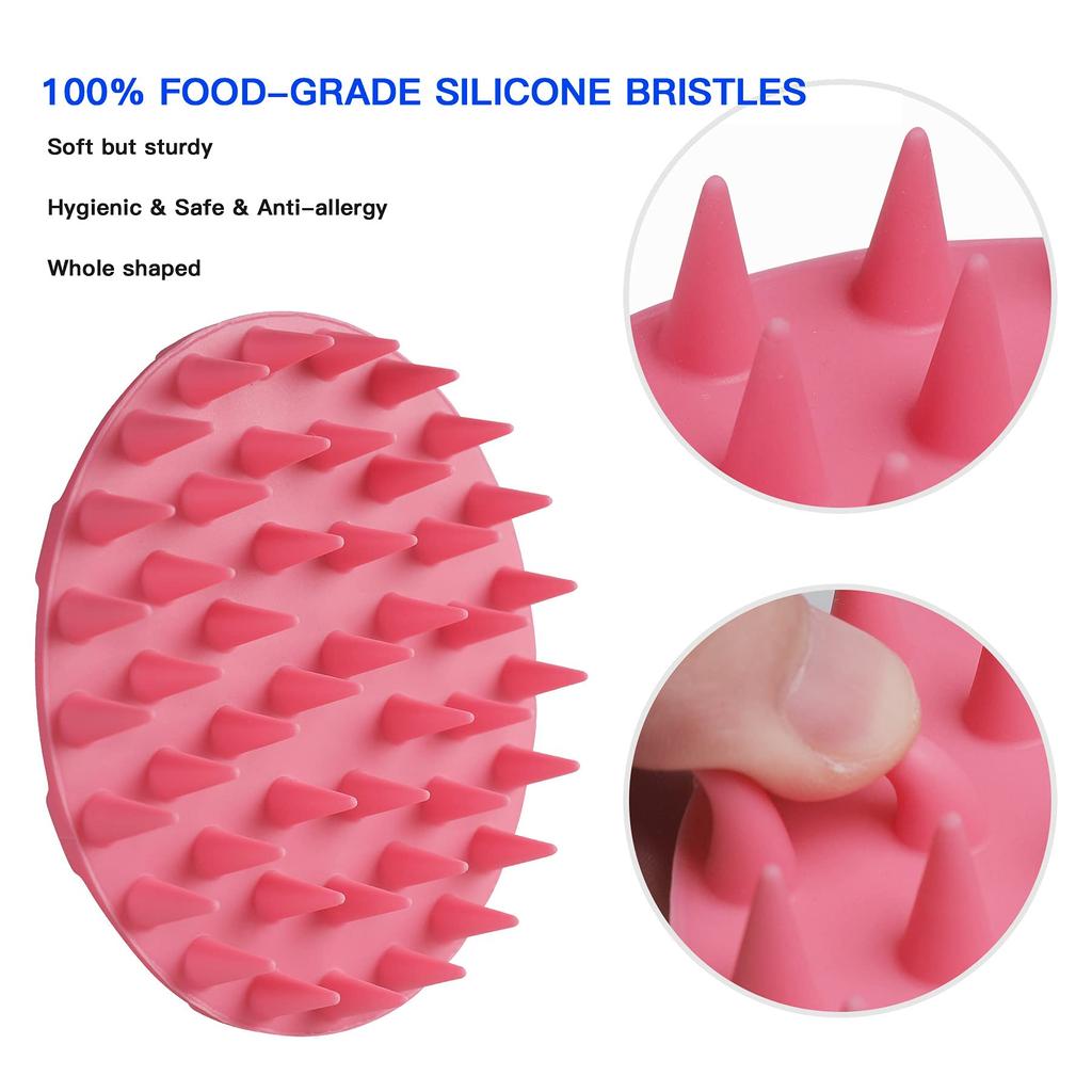INNERNEED Shampoo 46 Scalp Brush for Cleansing and Wet and Dry Bath Brush with Unisex for All Hair Types Brush, Silicone, Soft, Long-Pronged Massage,
