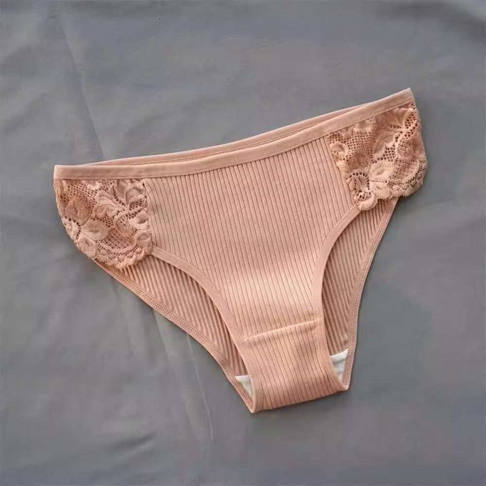 

Женские хлопковые трусики Мягкое нижнее белье Удобные трусы Цветочные кружевные трусы Трусики с низкой посадкой Нижнее белье M-XL L розовый