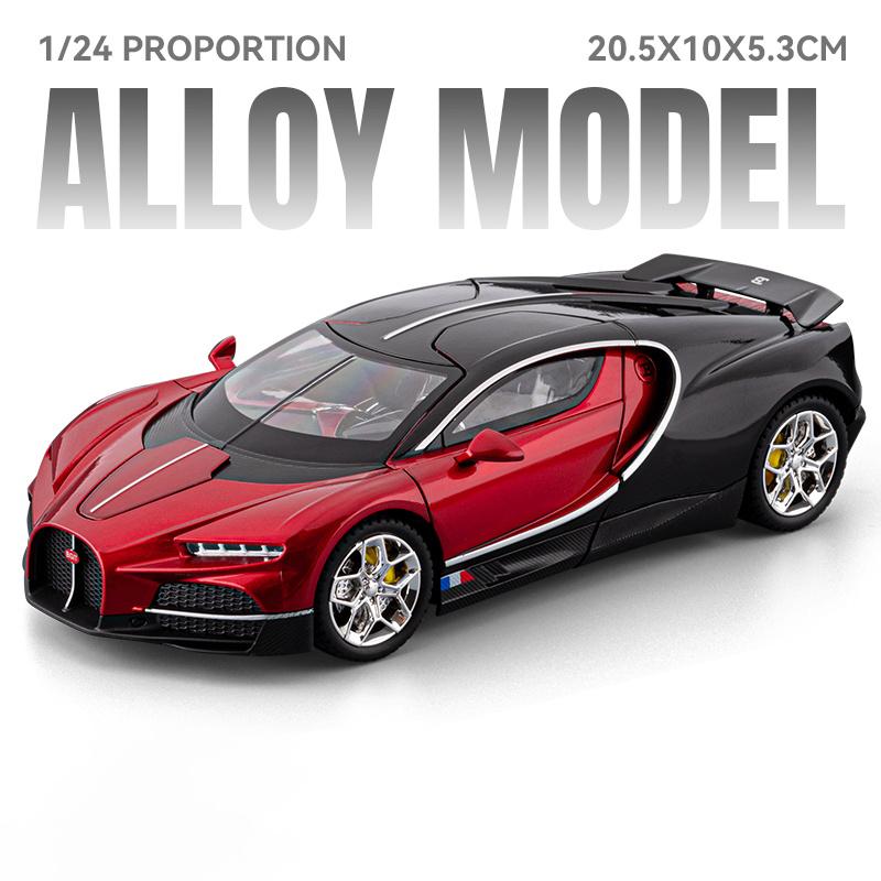 

1:24 Bugatti Tourbillon Supercar Alloy Diecast Metal Model Car High simulation ornaments Decoraitons Hobby Collectibles Holiday красный