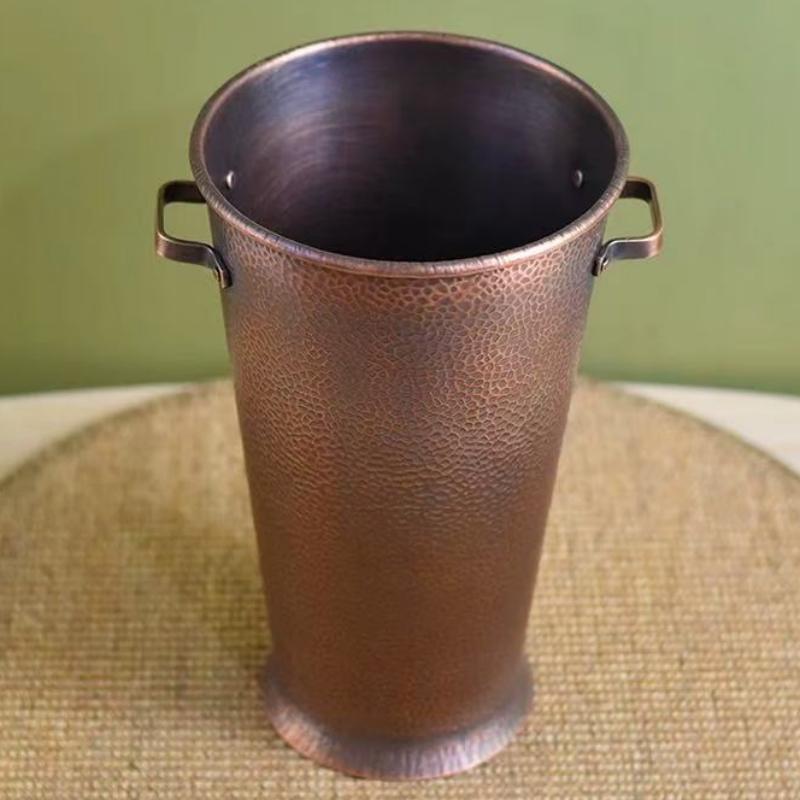 Handcrafted Pure Copper Ice Bucket  Creativity Retro Large Size Beer and Beverage Ice Cube Storage Bucket Drinkware Tableware