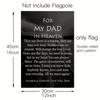 1pc Memorial Garden Flag for Dad In Heaven - Double-Sided Burlap, 12x18 Inch, Grave Outdoor Decor