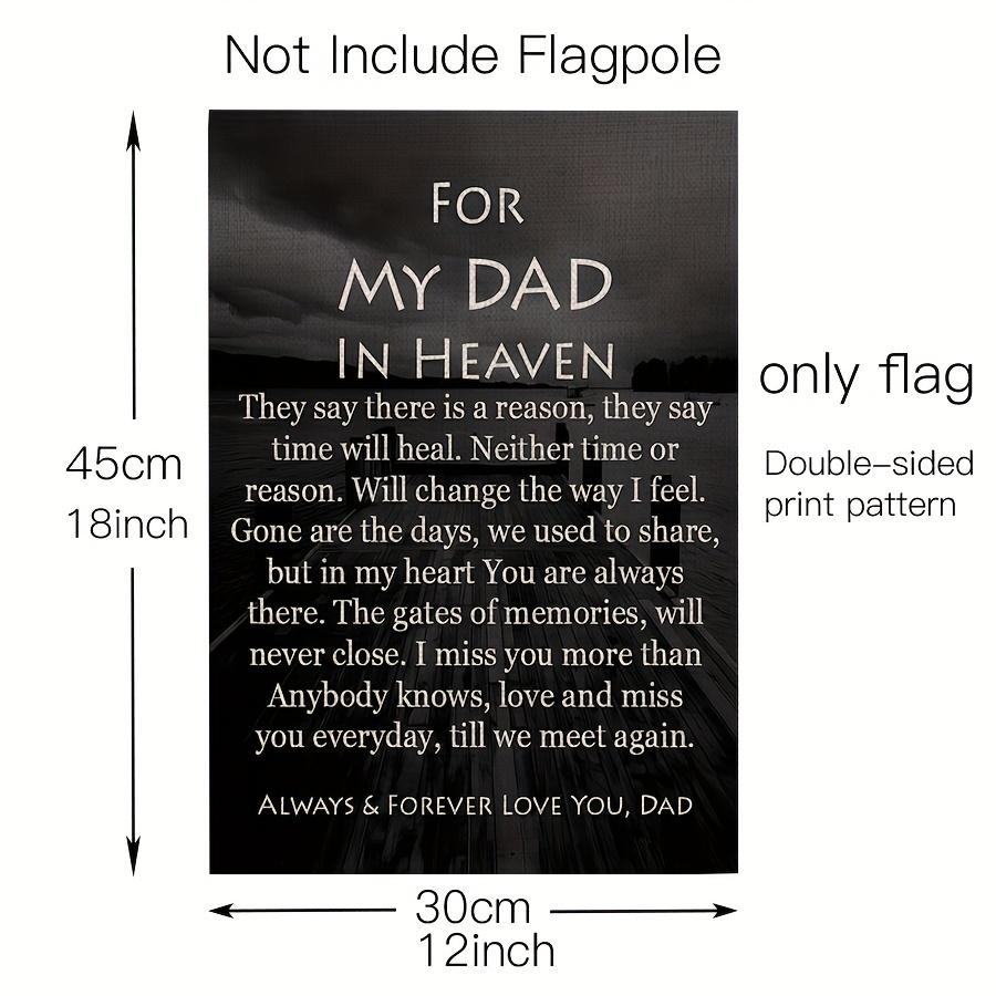 1pc Memorial Garden Flag for Dad In Heaven - Double-Sided Burlap, 12x18 Inch, Grave Outdoor Decor