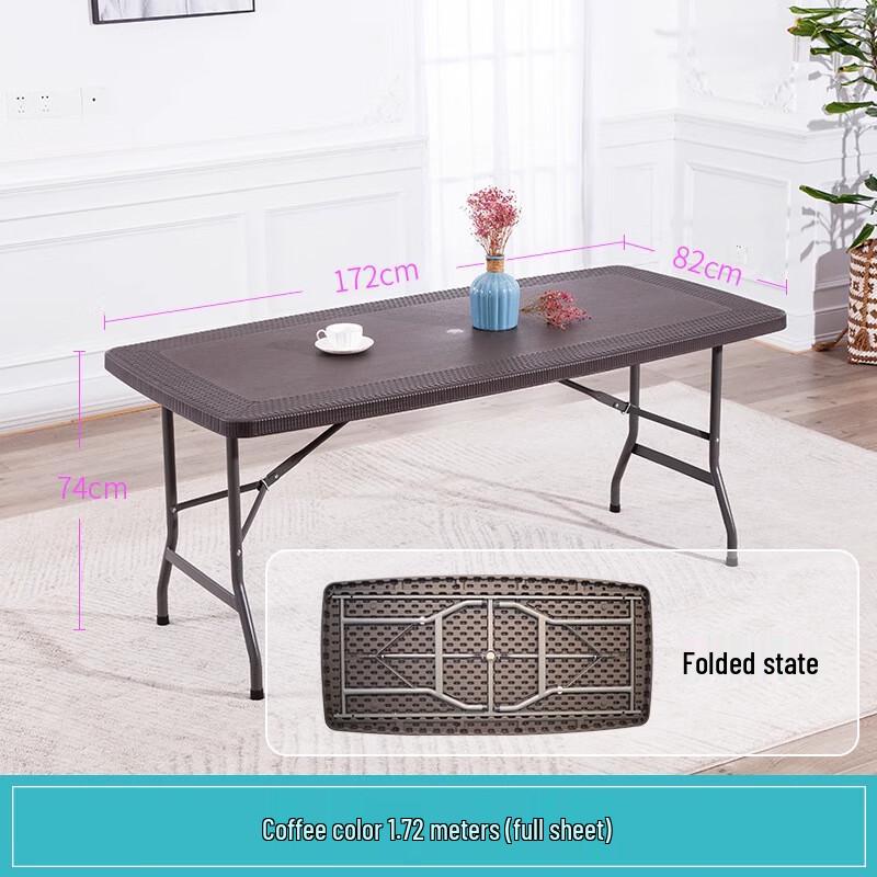 1.8m Portable Outdoor Rattan Design Folding Table