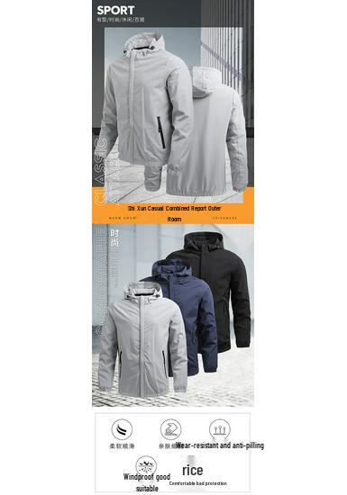 Herren Koreanischer Stil Kapuzen-Baseballjacke - Frühling Lässig Einfarbiges Design.