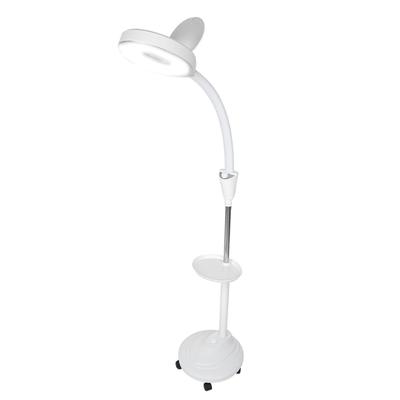 Regulowana lampa podłogowa LED z zimnym światłem i lupą