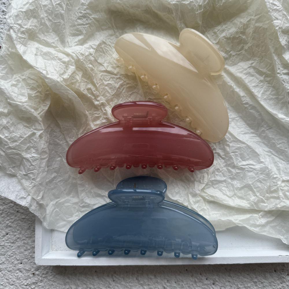 Korean Style Minimalist Semi-Circular Hair Clip for Women - High-End Summer Updo Shark Clip