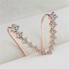 Women Fashion Star Shaped 7 Rhinestone Long Bride Ear Stud Earrings for Weeding Party