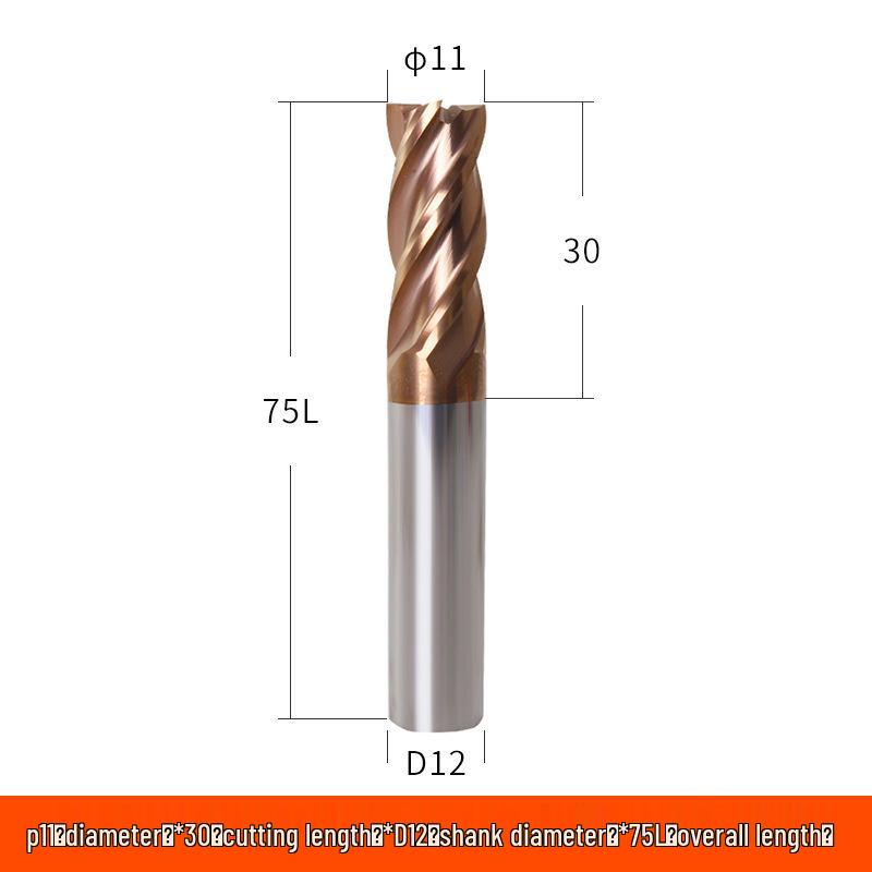 Taiwan 60° Tungsten Carbide 4-Flute Coated End Mill for Steel CNC Machining