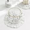 Nordic Style Hand Knitting Cup Coaster With Tassel Heat Insulated Pad Placemat Kitchen UtensilWhite