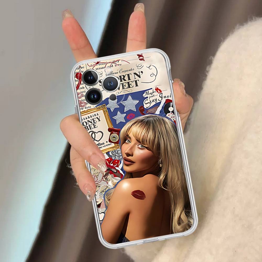Custodia per telefono Singer S-Sabrina C-Carpenter Adatta per iPhone 16 15 Promax iPhone 14 11 12 High End 13 Pro Silicone