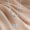 Dainty Crystal Butterfly Zircon Necklace Sweet Temperament Double-layer Necklaces Elegant Forest Necklace Daily