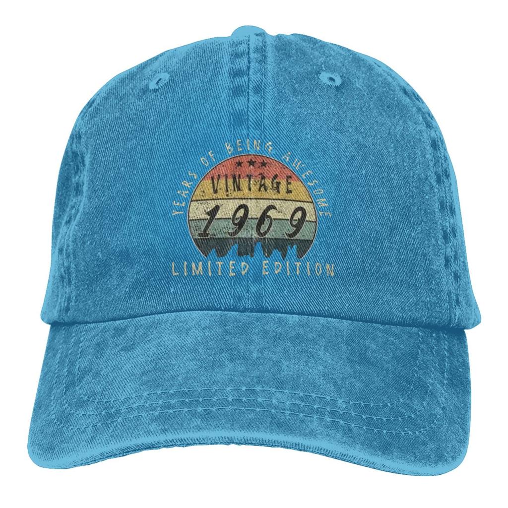 Vintage 1969 Limited Edition 53th Birthday Hat Unisex Baseball Cap CottonFits Men Women Washed Denim Adjustable Dad Hat