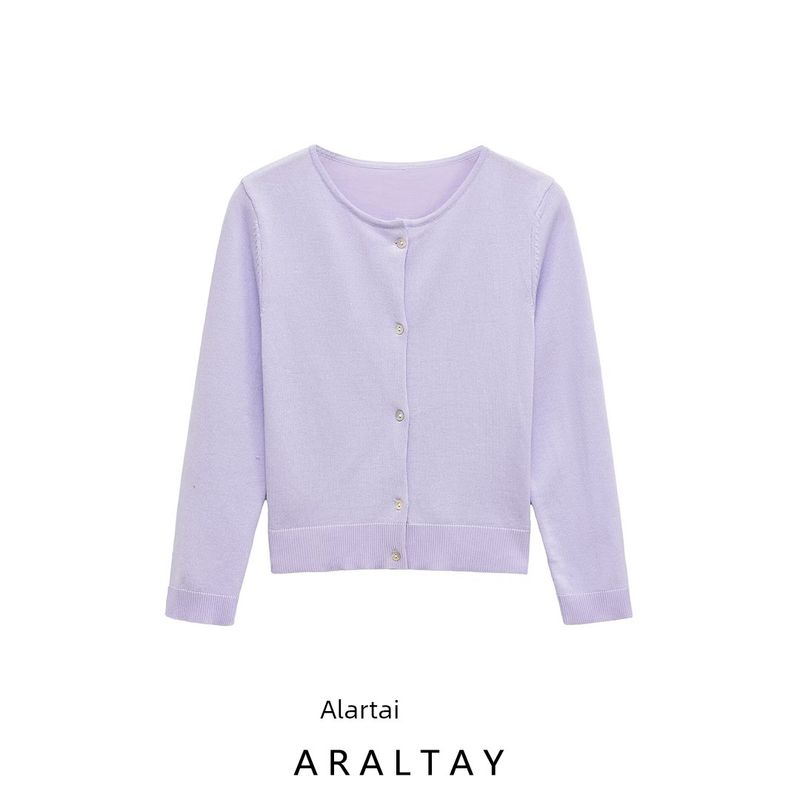 Araltay New Arrival Fashion Style Women's Clothing Fashion All-Match Minimalist Round Neck Long Sleeve Knitted Coat 3519129