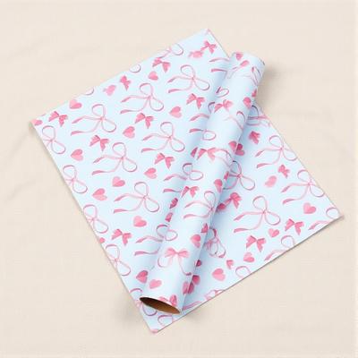 300x43cm Růžový vzor mašle Vánoční balicí papír Duha Tisk Květinové kytice Balení Dekorace na narozeninovou oslavu Papír