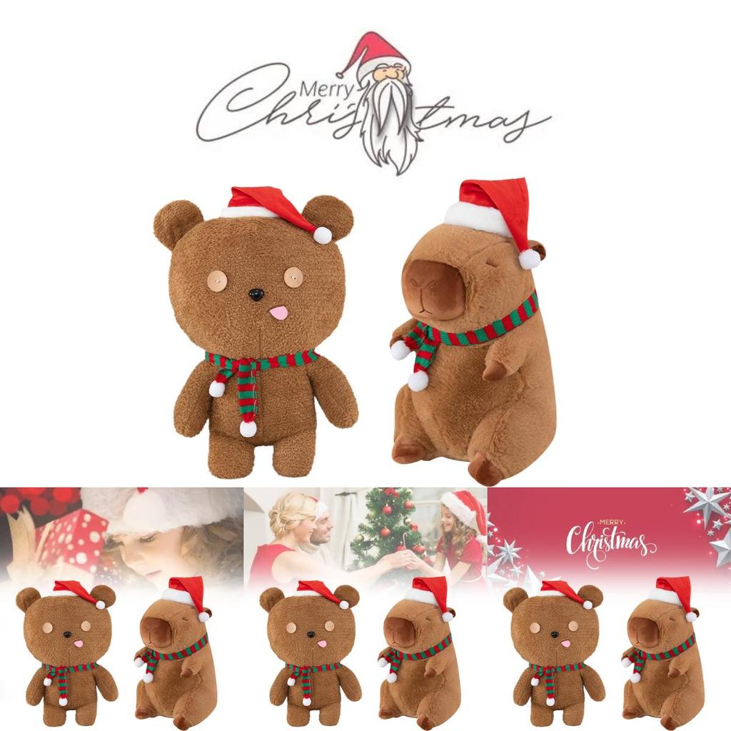 Entzückendes Weihnachtskaripybara Plüschtier Für Kinder Niedliche Weiche Tierpuppe Geschenk