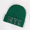 Rhinestone Nyc Letters Knit Hat For Unisex Autumn Winter Warm Cap Fashion Gift