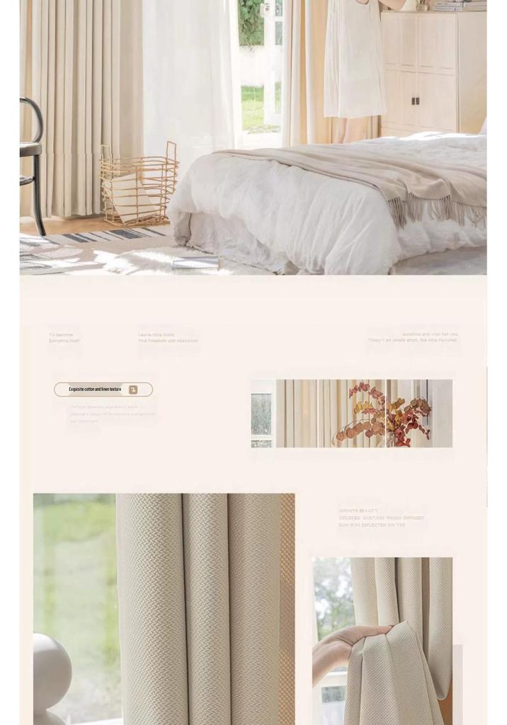 Modern Full Blackout Matcha Green Cotton Linen Curtains for Bedroom, Balcony, and Living Room