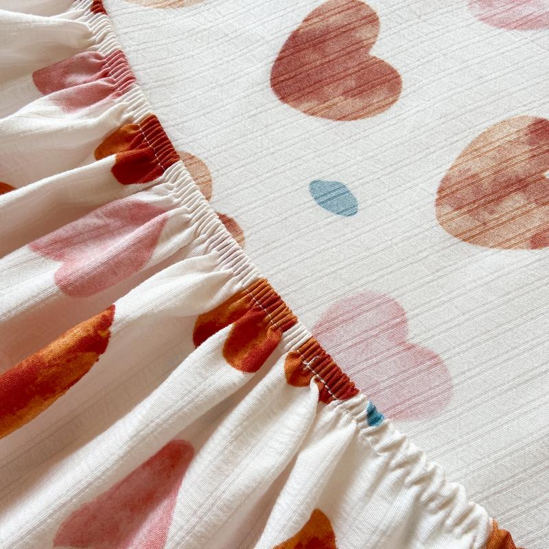 Type A Floral Printed Fitted Sheet Cotton Mattress Protector (No Pillowcase)