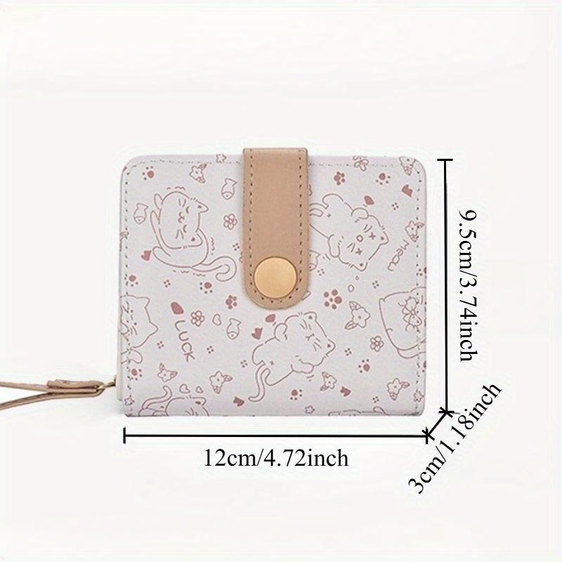 Cat Girls Wallet Short Student ID Bank Card Holder Money Bag Zipper Wallets For Women Key Storage Purse Coin Purse